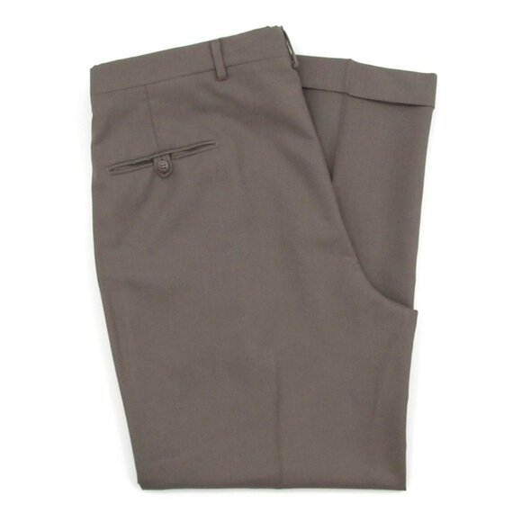 Vintage Majer Slacks Merino Wool Pants 34x29 Taupe Trousers Union Made USA - Picture 3 of 16